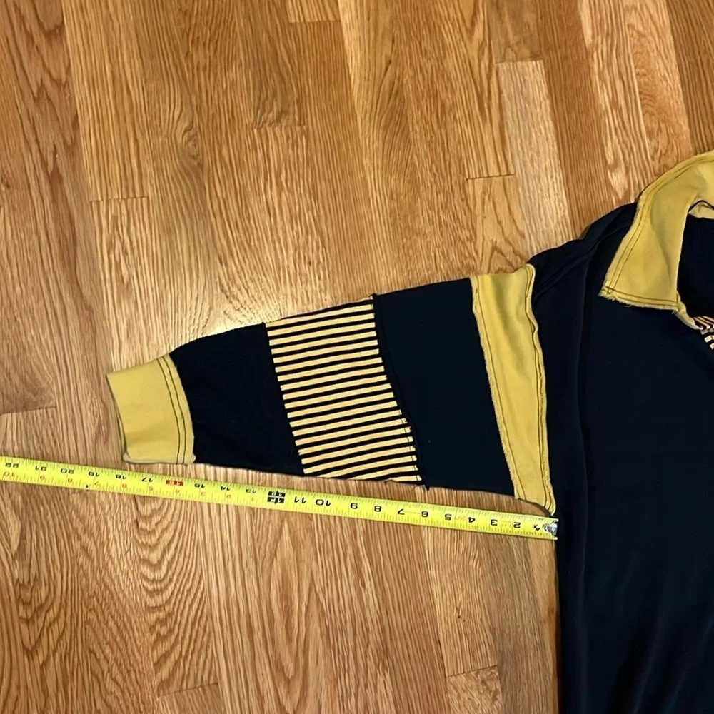 Free People Clean Prep Polo Pullover Top Oversized Striped Size Medium NWT